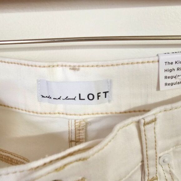 NWT LOFT WHITE/CREAM THE KICK CROP HIGH RISE PANT SIZE 30 - Picture 8 of 15